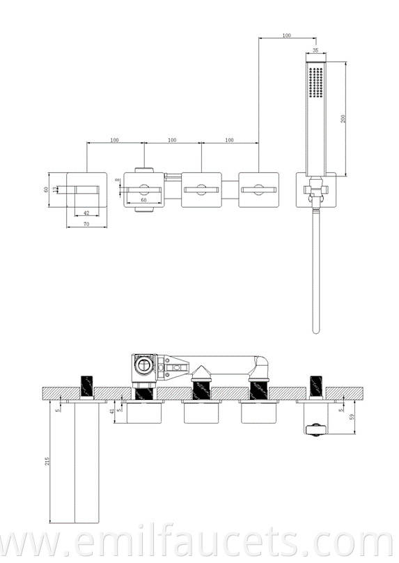 Rainfall shower faucet 